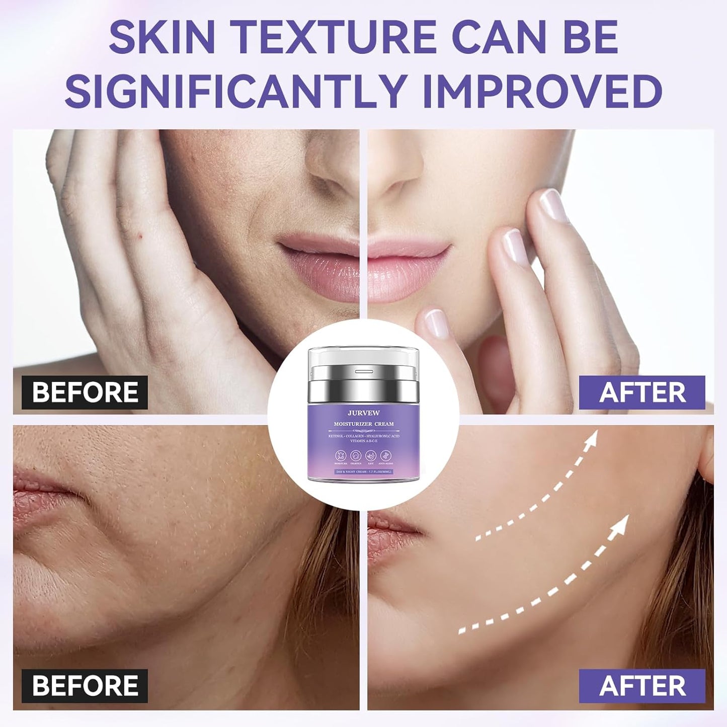 Face Moisturizer Retinol Cream, Neck Collagen Cream for Tightening Skin, Anti Aging Day & Night Deep Facial Moisturizer for Women & Men, Tighten and Lift Wrinkle