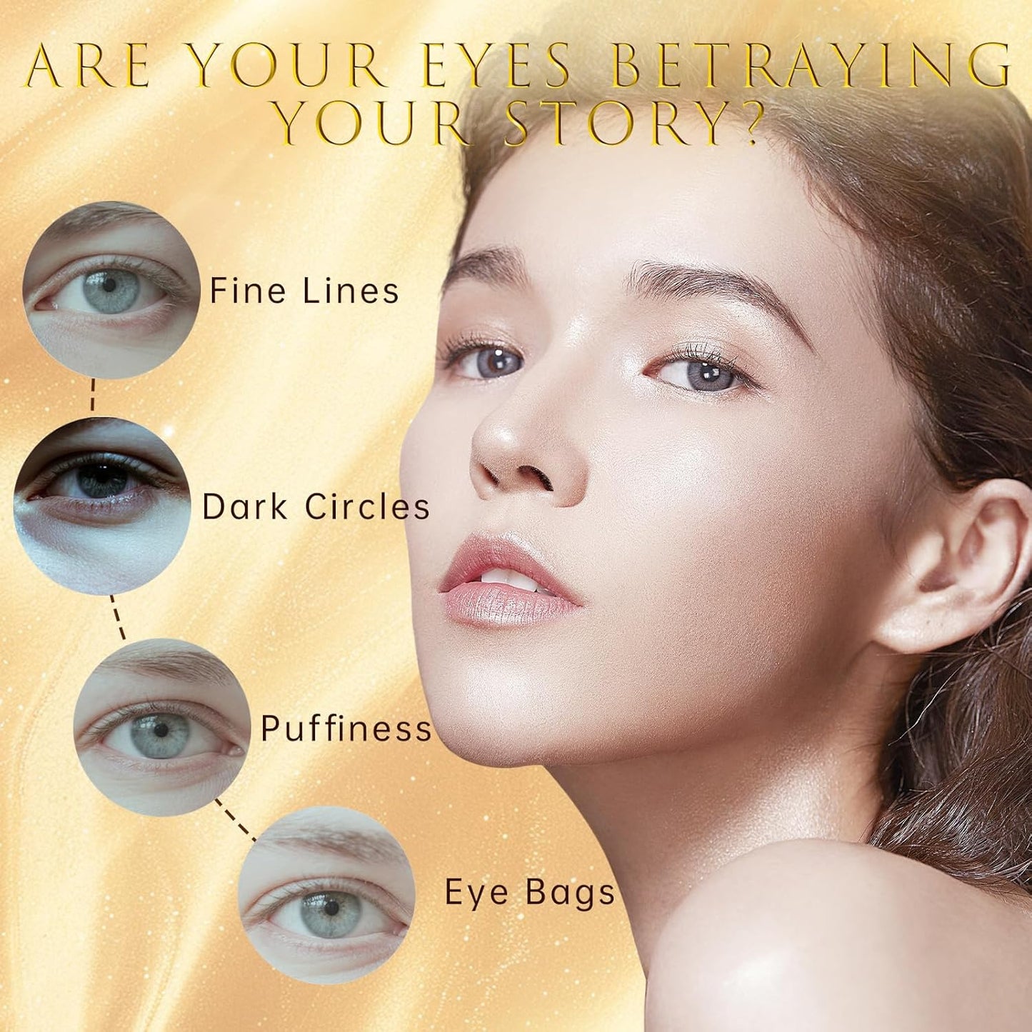 ASAMO Retinol&Caffeine eye serum, Fast Absorbing, Correction for Puffy Eye Bags Fine Lines Dark Circles Wrinkles, 48Hr Hydrating Under Eye Cream, 0.7fl.oz