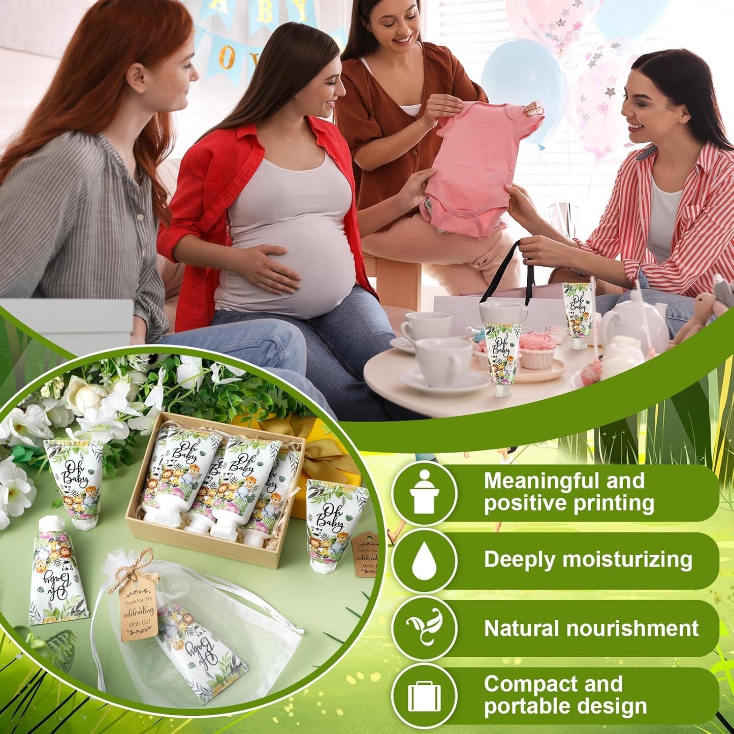 48 Sets Baby Shower Hand Cream Party Favors for Guests Gift Bulk Travel Size Hand Lotion Set for Baby Shower Wedding Christmas(Animal)