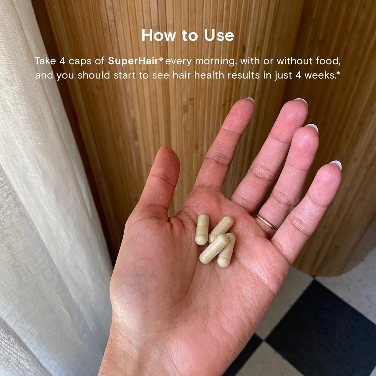 Moon Juice - SuperHair - Bottle (120 Capsules) - Hair Growth Vitamins - Multivitamins & Organic Ashwagandha - Reusable Glass Bottle - 3rd Party Tested - 100% Traceable - Vegan, Gluten Free, Non GMO