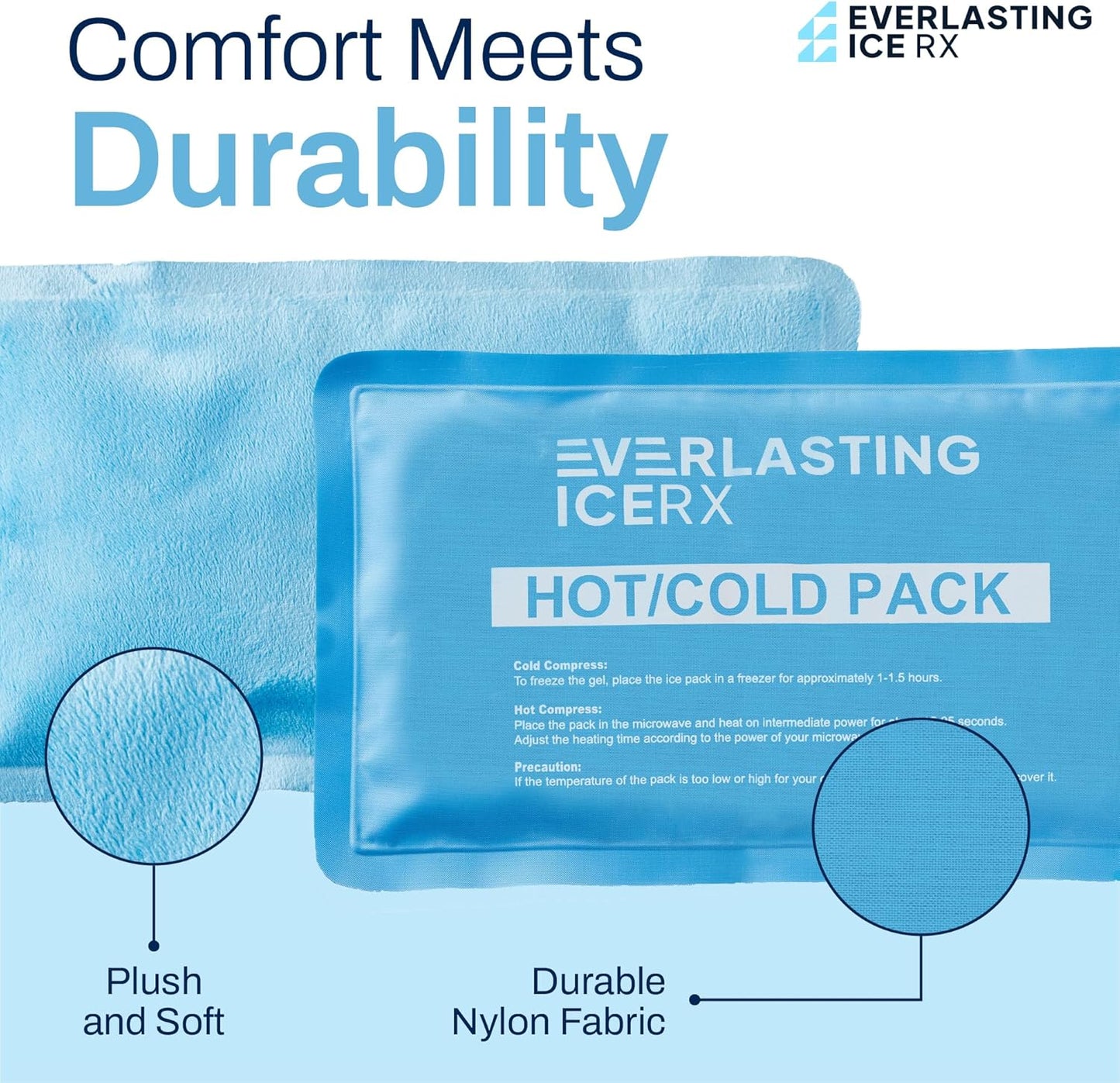 Reusable Hot and Cold Gel Soft Ice Packs - 4 Pack Large Gel Ice Pack - Hot and Cold Therapy Solution for Injuries, Cold Packs for Pain Relief - Ice Packs for Injuries Reusable - 10 x 5