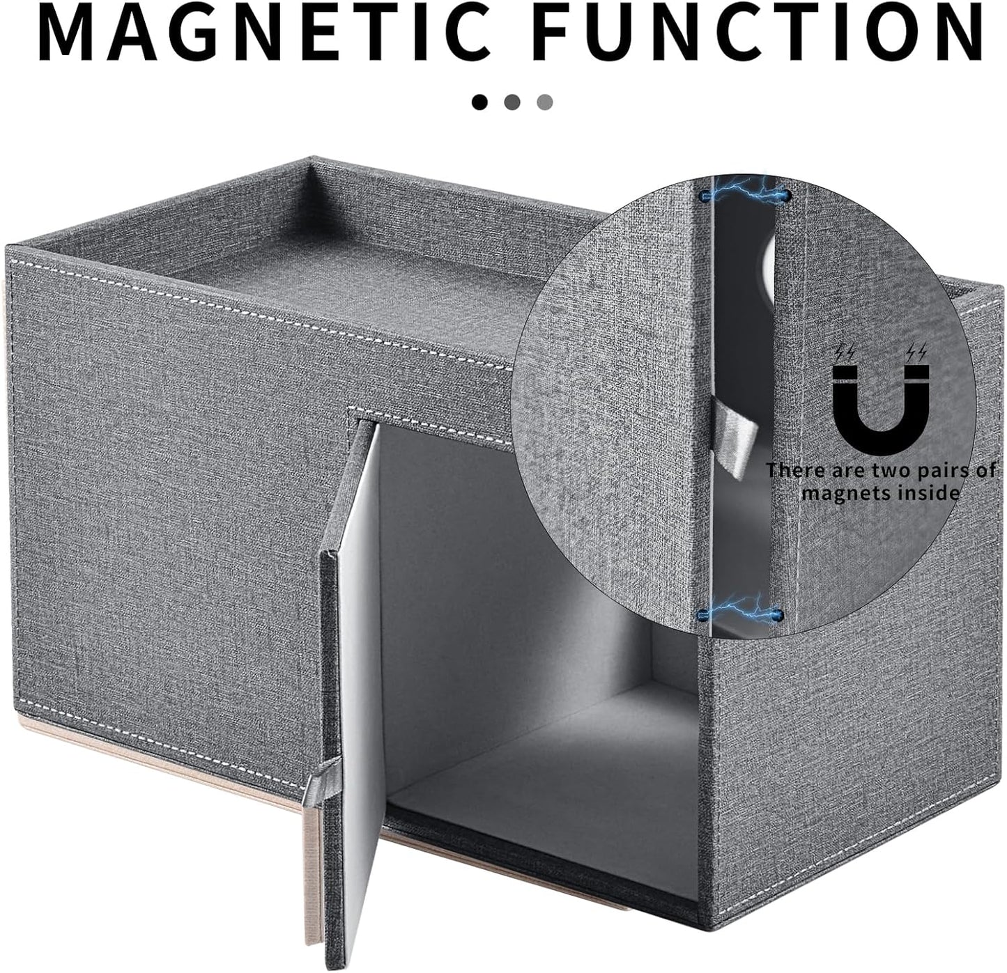 Square Tissue Box Cover with Drawers,Tissue Box Holder with Storage Tray, Makeup Organizer and Desk Organizer,Tissue Holders Decorative for Bathroom Vanity NightStand Dressing Table (Grey)