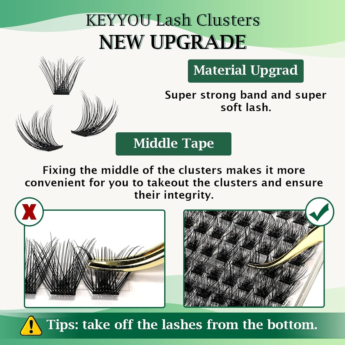 Lash Clusters 96pcs Individual Lashes Y03 D Curl 12mm Cluster Lashes KEYYOU Volume Wispy Lash Extension Soft&Comfortable Easy DIY at Home(Y03 D-12mm)