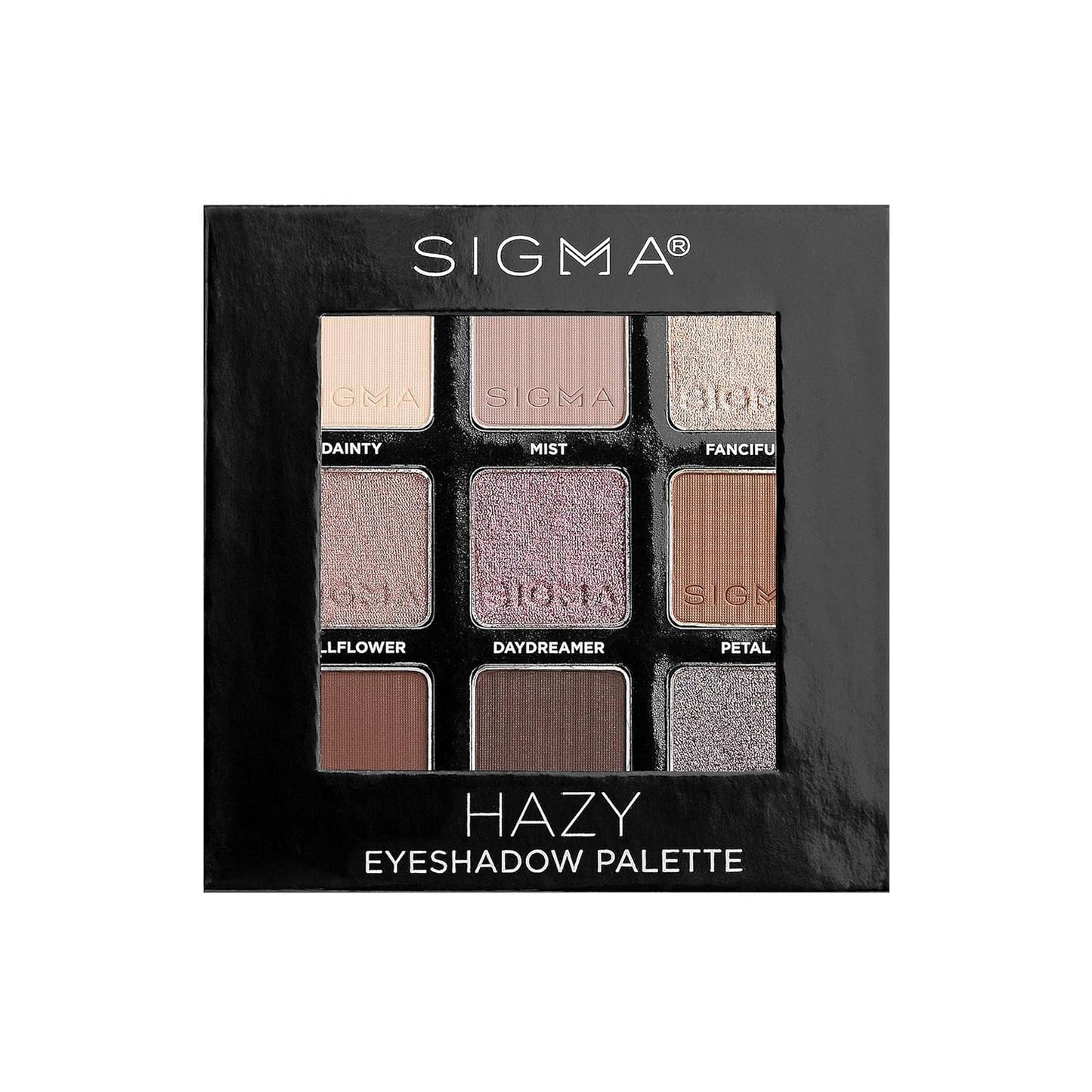 Sigma Beauty On-the-Go Eyeshadow Palette - Hazy - 9 Bold Eyeshadow Shades in Matte, Shimmer and metallic Finishes - Highly Pigmented Vegan Eye Makeup Palette - Clean Beauty Products