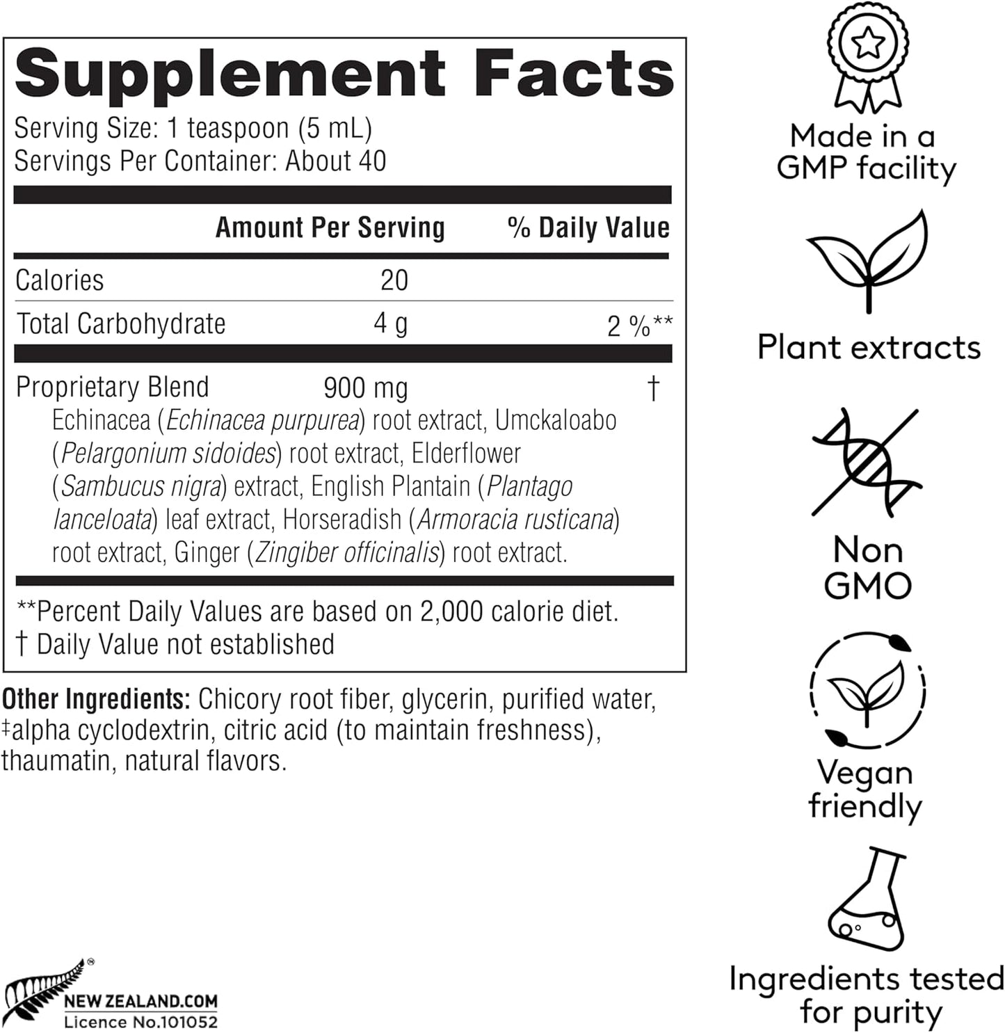 Sinus Ease, Herbal Seasonal Sinus Support with Horseradish, Elderflower, Echinacea & Ginger Root, Liquid Absorption, Herbal Flavor, Alcohol-Free, Plant-Based 6.7 fl oz