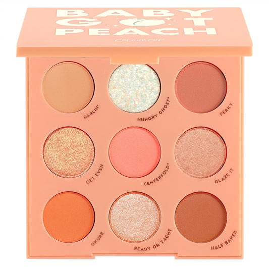 ColourPop Baby Got Peach Shadow Palette - Orange & Coral Shadows with Metallic, Matte and Glitter Finishes - High-Pigment Makeup with a Long-Wearing Formula (0.3 oz)