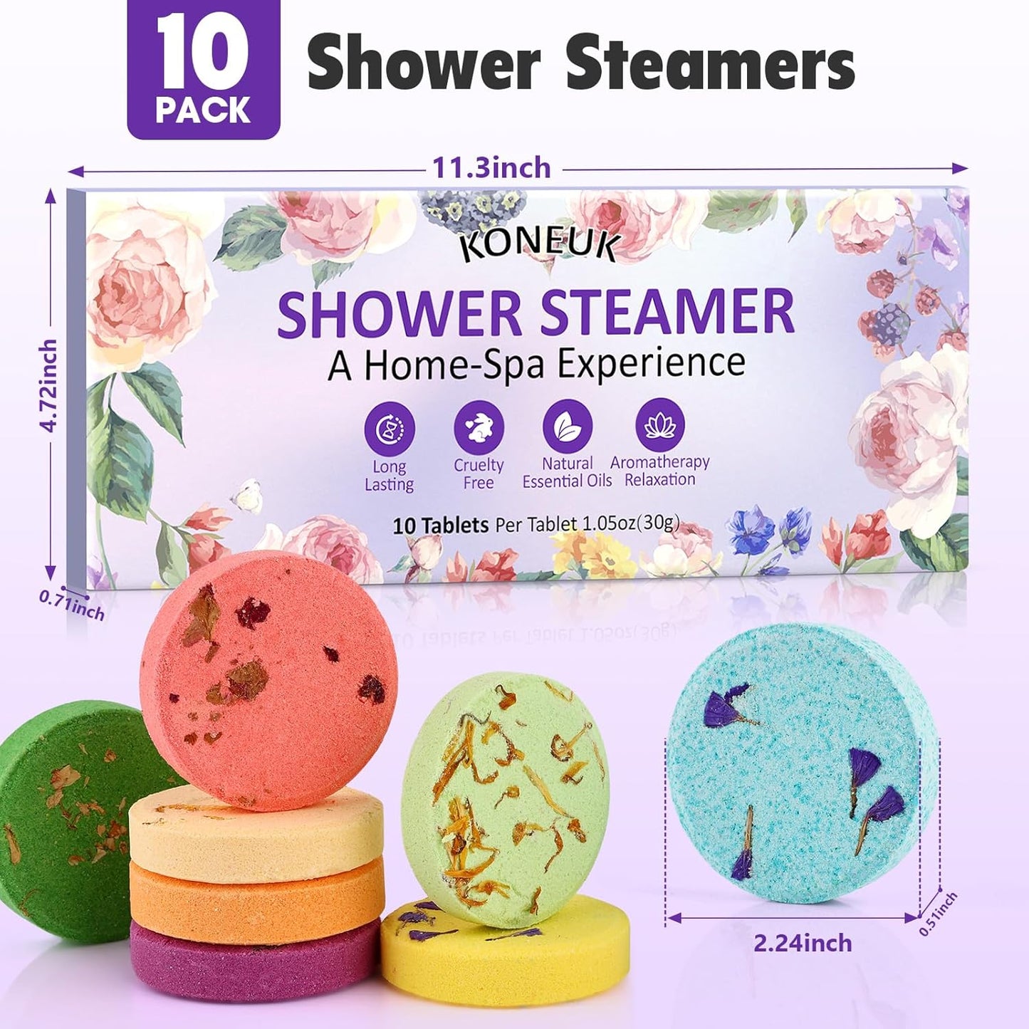 10 Pack Shower Steamers Aromatherapy Gifts for Women, Shower Bombs with Essential Oils, Self Care, Relaxation SPA, Stocking Stuffers and Christmas Gifts