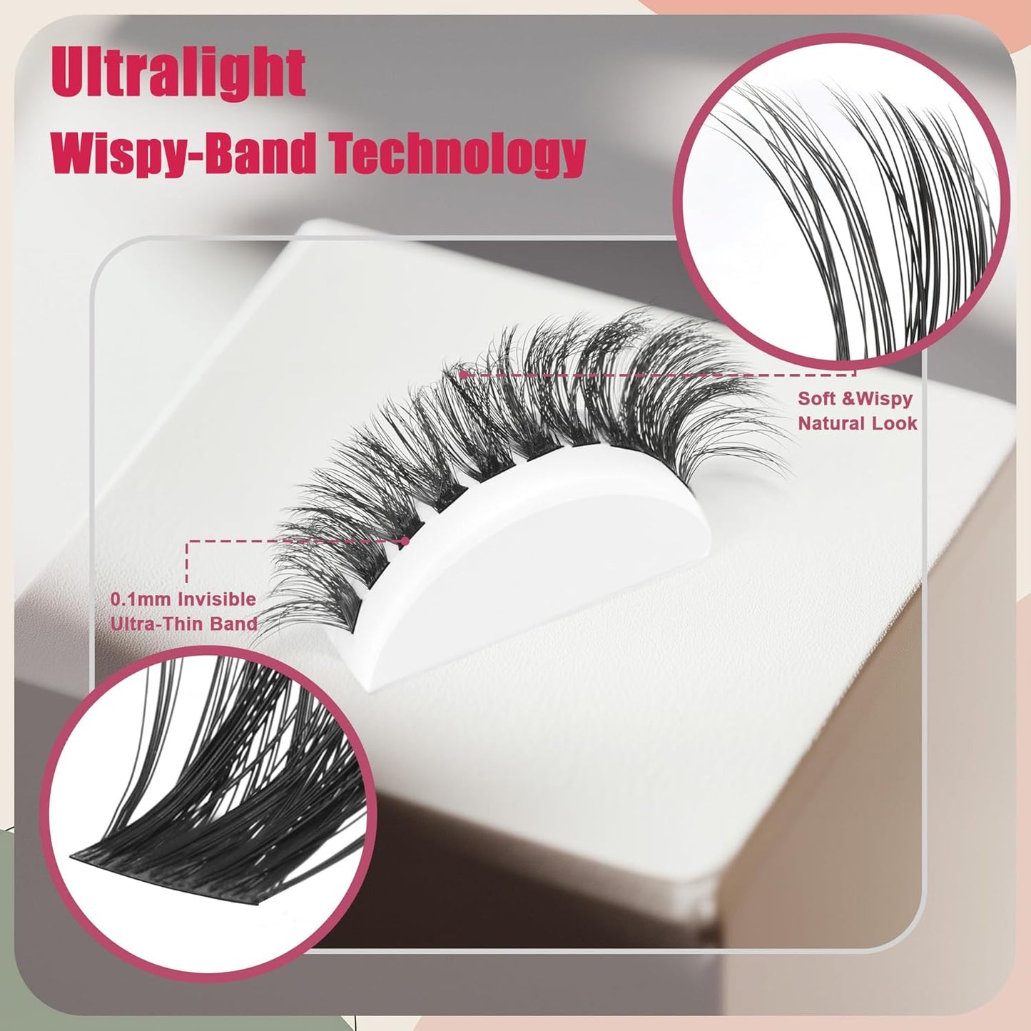 Lash Clusters 600PCS Lashes - Wispy Lash Clusters 10D 20D 30D+40D50D60D Individual Lashes Clusters D Curl Lash Extension 8-16MM Eyelash Clusters with Lash Bond and Seal