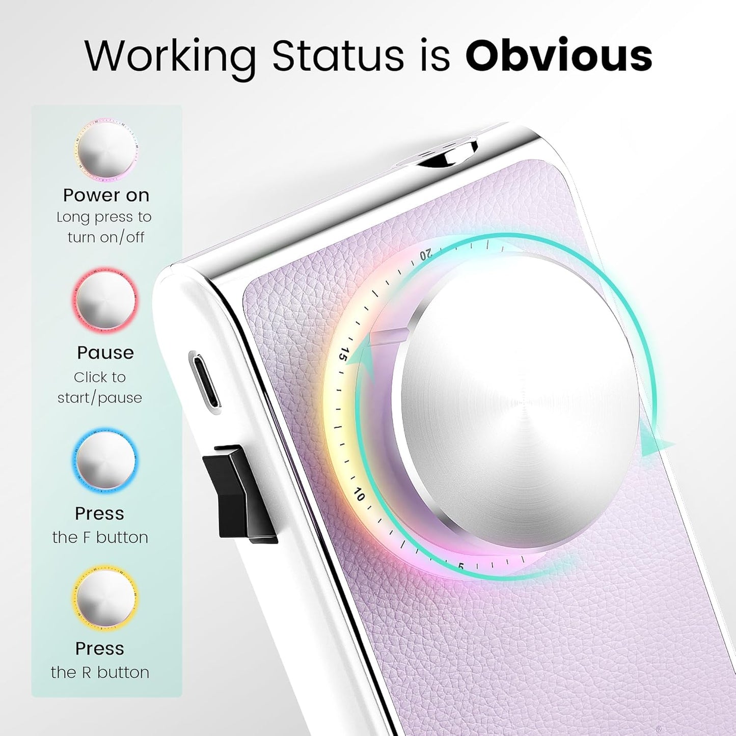 L'UGX Professional Nail Drill 30000RPM, Cordless Rechargeable Electric Nail File for Acrylic Nails Gel Polishing, Efile Nail Kit for Manicure Pedicure, Low Noise Low Vibration, 7Pcs Drill Bits, Purple