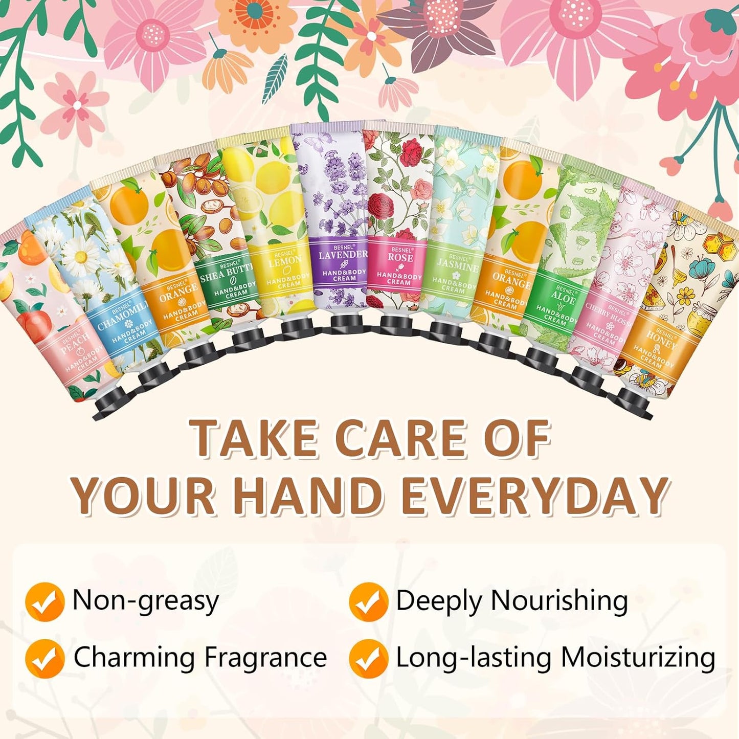 60 Pack Hand Cream Gifts Set For Women, Mini Hand Lotion Travel Size in Bulk for Dry Cracked Hands, Graduation Gifts, End of Year Teacher Appreciation Gifts, Thanksgiving Gifts, Party Favors