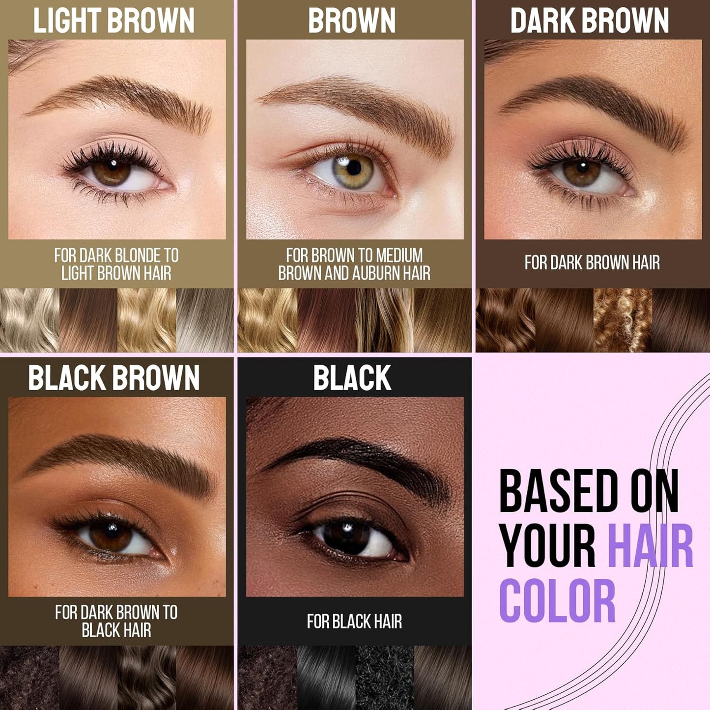 iMethod Eyebrow Pen and Eyebrow Gel - Eyebrow Pencils for Women with 4-Fork-Tip & Brow Gel Clear, Magical 2-in-1 Dual-Ended Brow Pen for Fuller-Looking Defined Brows, Stay All Day, Black Brown