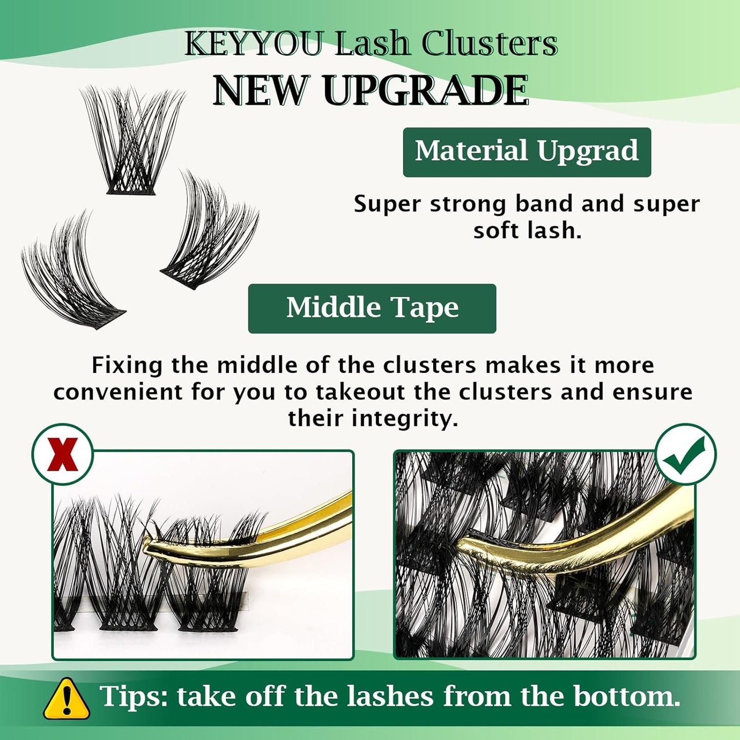 Lash Clusters 96pcs Individual Lashes D Curl 12mm Eyelash Clusters KEYYOU Volume Wispy Lash Extension Soft&Comfortable Easy DIY at Home(Y18,D-12mm)