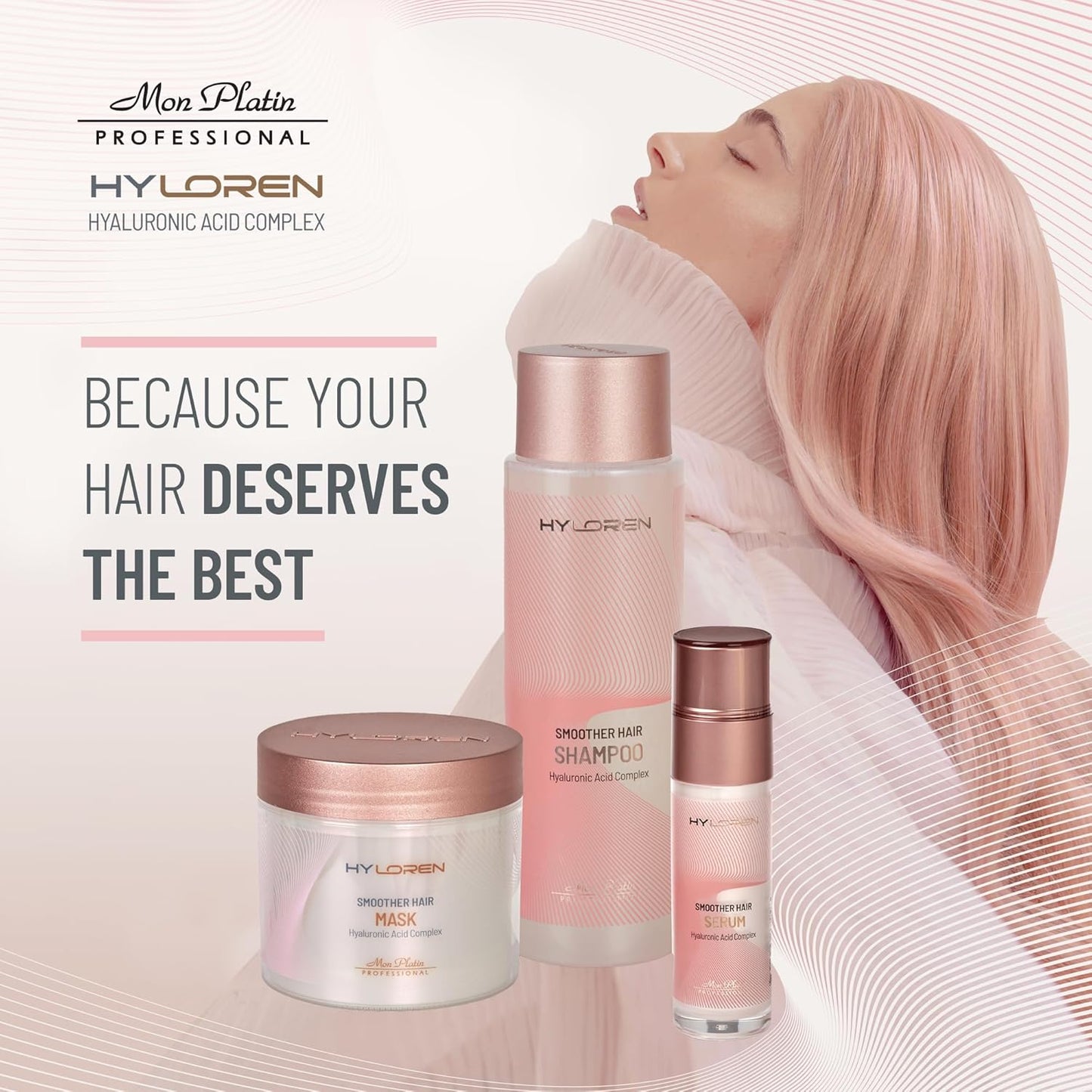 Mon Platin Professional Hair Care Product Serum with Hyaluronic Acid for Straightened Hair, 1.69 Fl Oz