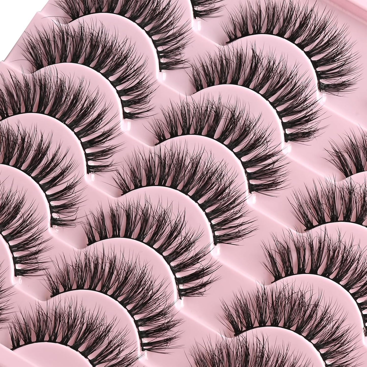 FARRED Natural Eyelashes Wispy Lashes Short False Eyelash Small Cat Eye Fake Lashes Full Pestañas Sets for MUA and Beginners Daily Makeup (F2 | 7-14mm)