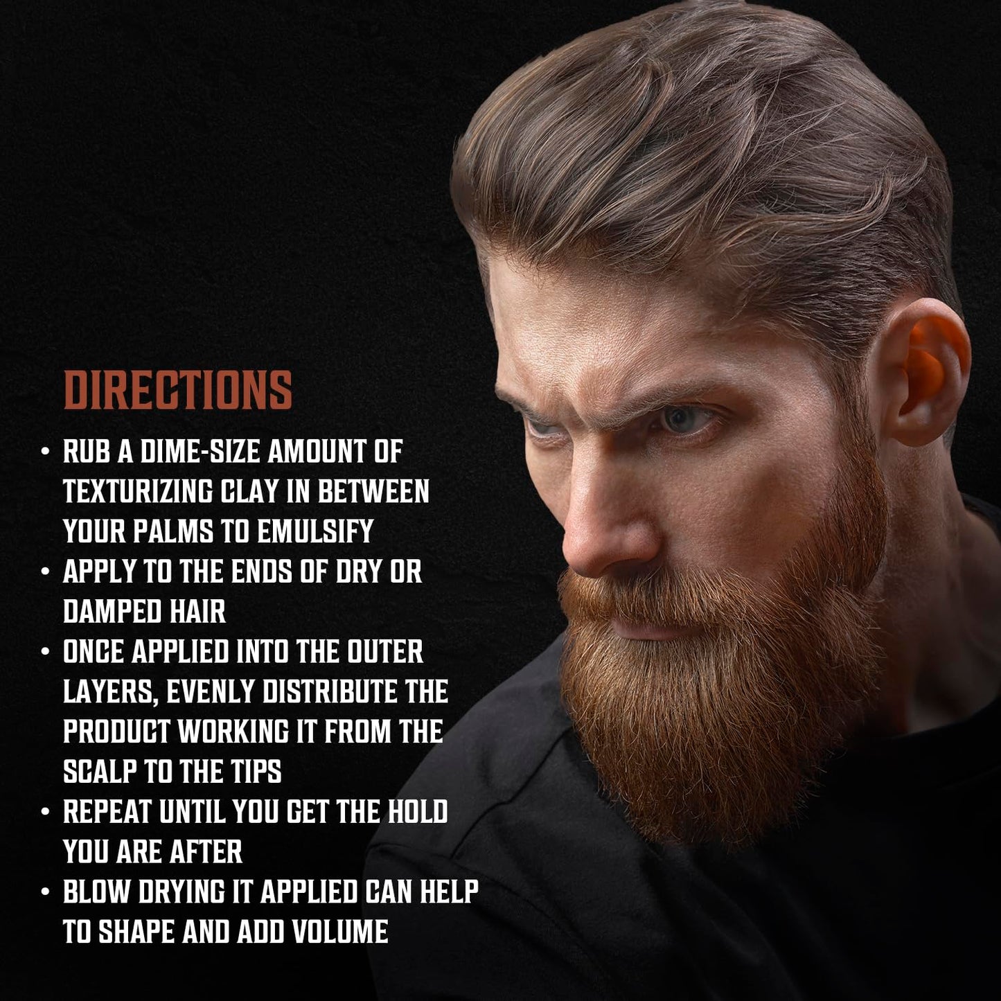 Viking Revolution Sandalwood Hair Clay – Strong Hold & Matte Finish, Texturizing Hair Clay for Men – Beeswax, Jojoba Wax & Vitamin E – Effortless Styling with Sandalwood Scent (2 pack, 2oz each)