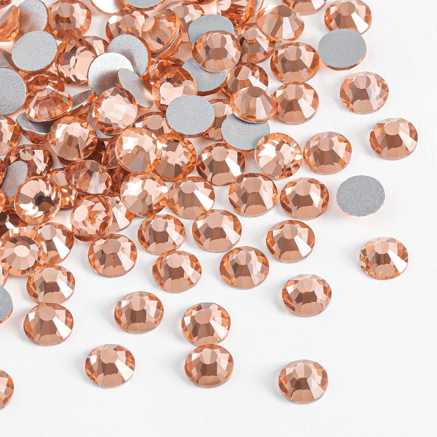 beadsland Flat Back Crystal Rhinestones Round Gems for Nail Art and Craft Glue Fix,Champagne (1.3-1.4mm) SS3/1440pcs