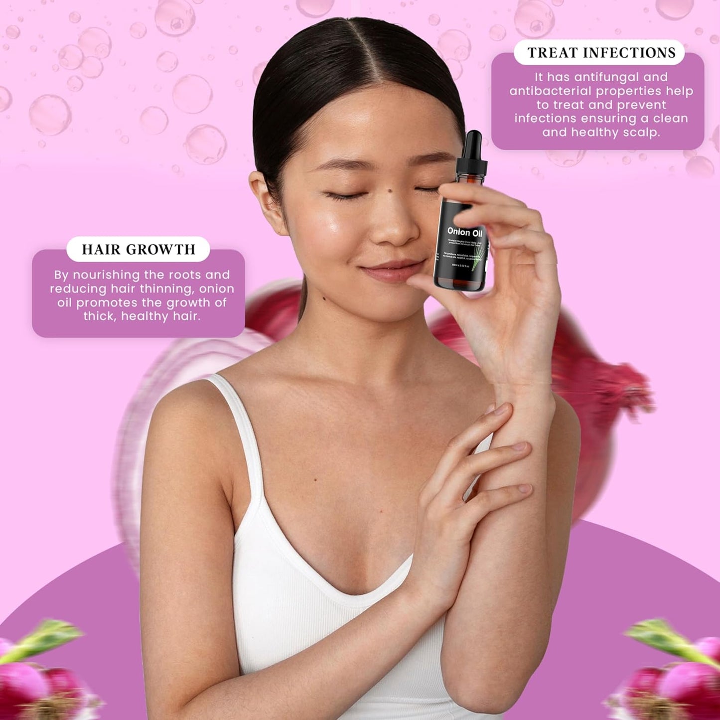 Himalayan Red Onions Oil | 100% Pure (2.02oz)| Cold-pressed, stimulates hair growth, strengthens follicles, and treats infections for healthier hair | 60ml