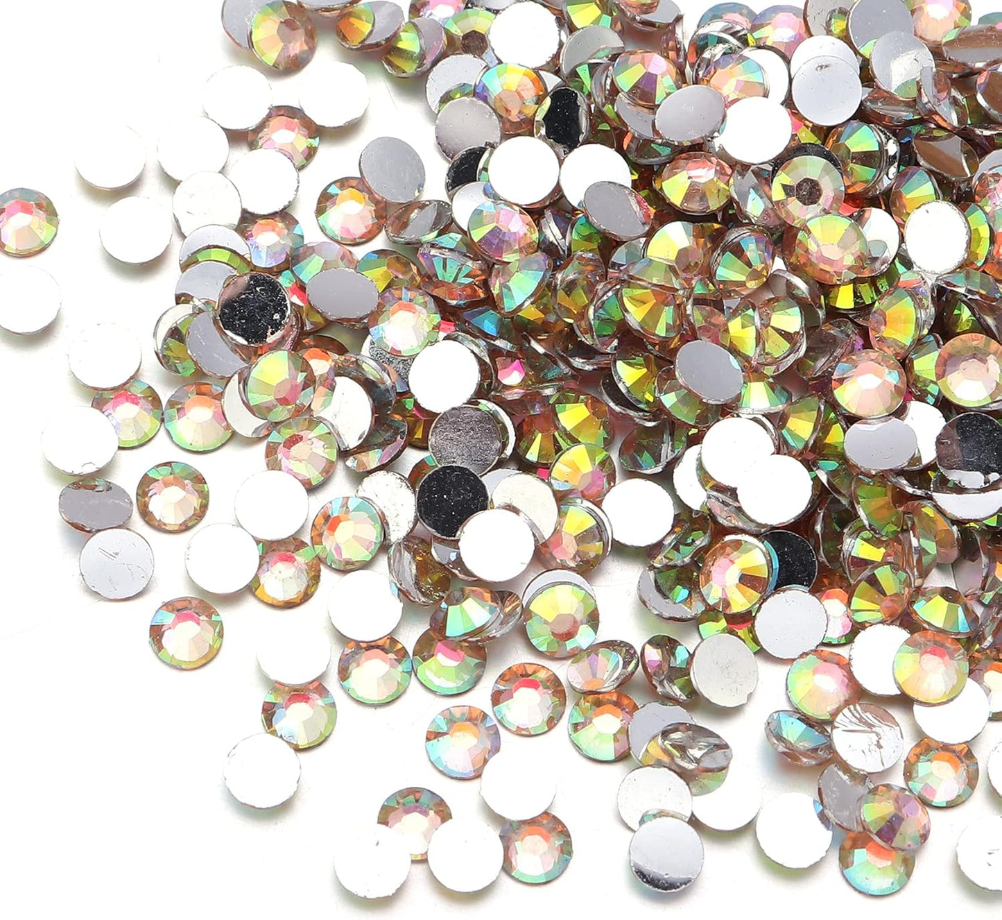 Multi Size 3mm 4mm 5mm Rhinestones Set for Nails Crafts Hot Pink Non Hotfix Rhinestones Nail Gems Rhinestone AB Color&Round Flat Back Resin Rhinestone for Makeup Clothes Shoes Eyes Bottles Crafts