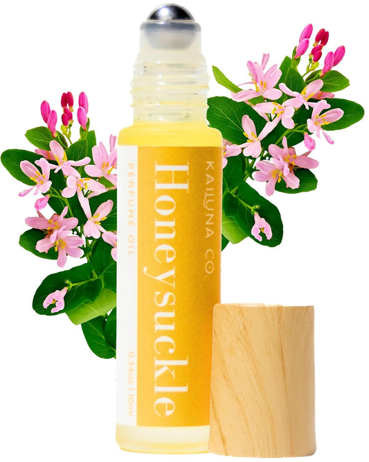 Honeysuckle Delicious Natural Pure Essential and Fragrance Oil Perfume Roll On with Organic Jojoba Oil, Eau de Toilette, Small-Batch, Alcohol Free, Handmade in California