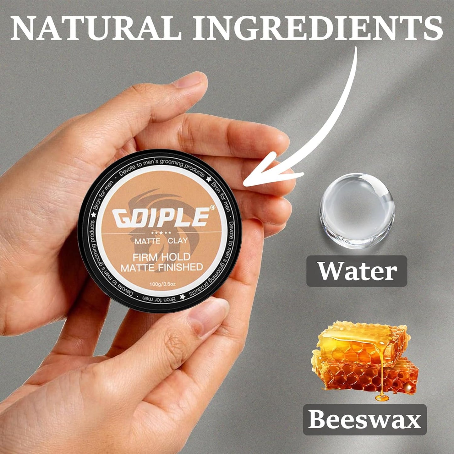 Hair Styling Clay for Men Firm Hold - Matte Finish Hair Clay Hair Paste Water Based Matte Texture Pomade Mens Hair Products - Hair Paste Clay Pomade Ideal for All Men's Hair Types 3.5oz (2PCS)