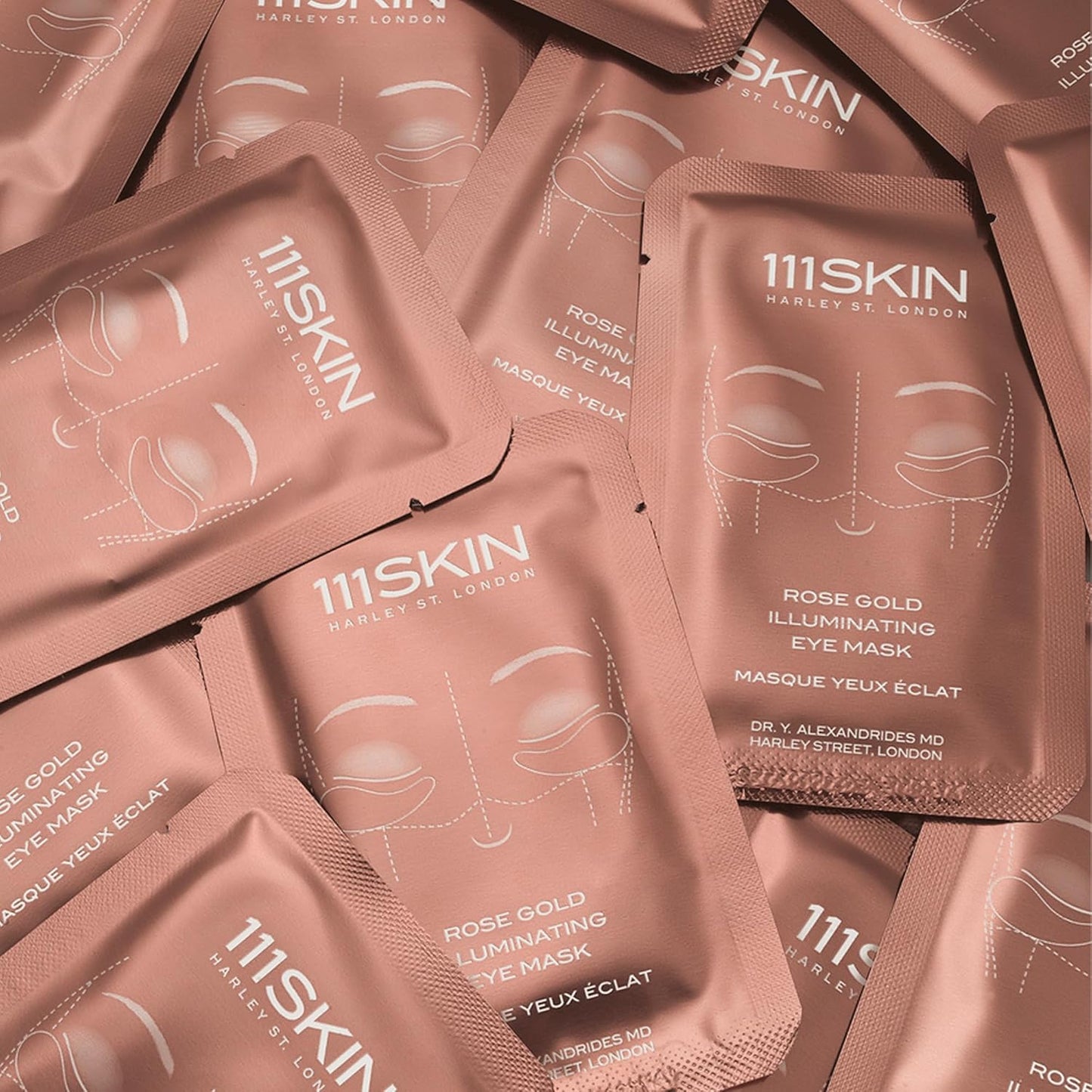 111SKIN Rose Gold Illuminating Eye Mask, Brightening & Hydrating Under Eye Patches for Dull, Dry Skin with Rose Extract, Colloidal Gold & Vitamin C, Improves the Appearance of Dark Circles, 8 Pairs