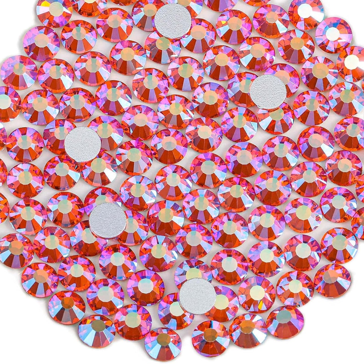 Beadsland 2880pcs Flat Back Crystal Rhinestones Round Gems for Nail Art and Craft Glue Fix,Hyacinth AB,SS4,1.5-1.7mm