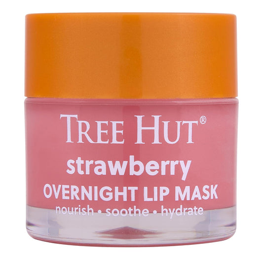 Tree Hut Strawberry Overnight Lip Mask | Leave on Overnight & Wake up to Soft, Hydrated Lips | Elevate your Self Care Routine | .6 oz.