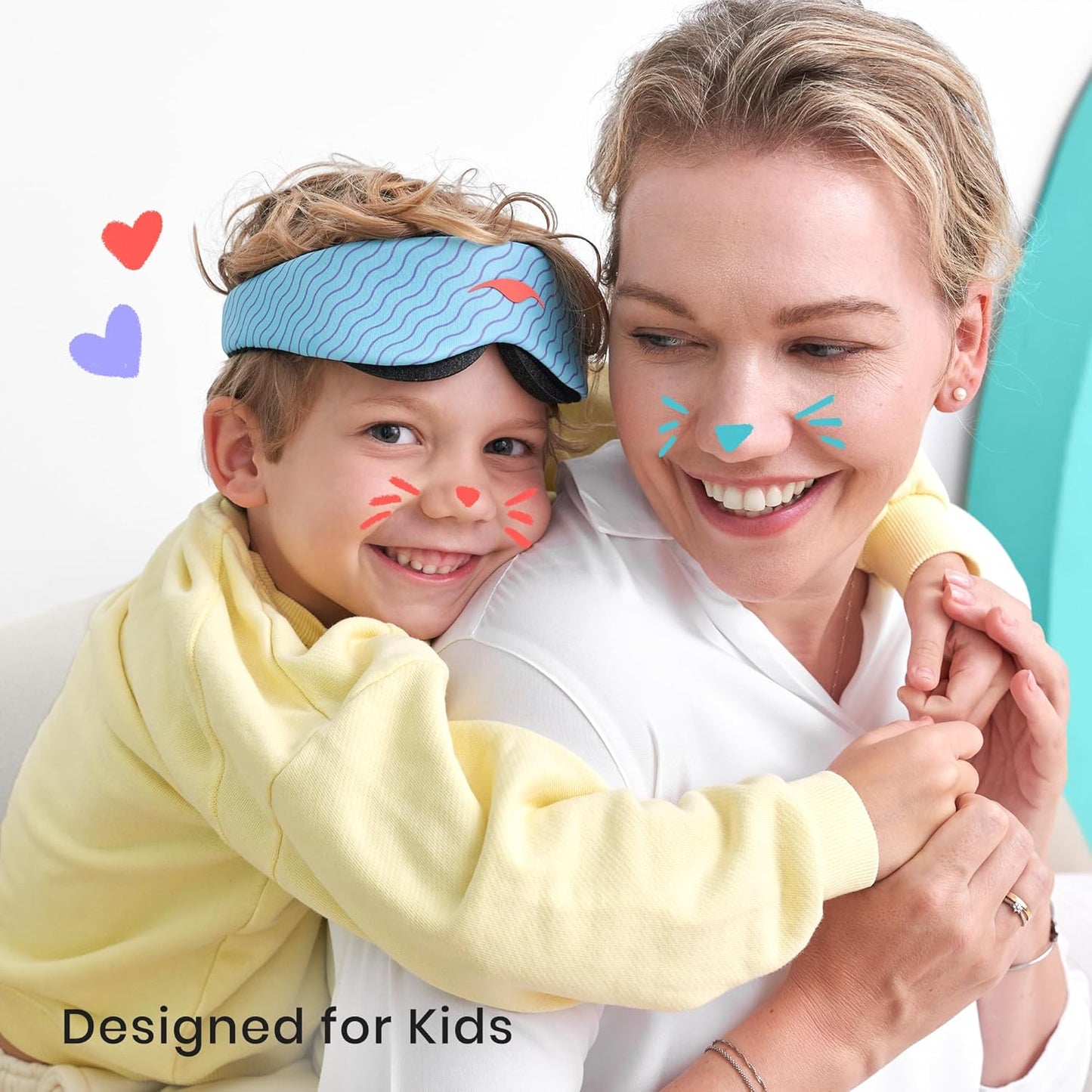 Manta Kids Sleep Mask - Comfy & Cute Blackout Sleeping Mask with Adjustable Eye Cups, Soft & Breathable Machine Washable Kids Eye Mask for Girls, Boys, Toddler Aged 6+ (Arctic Blue)