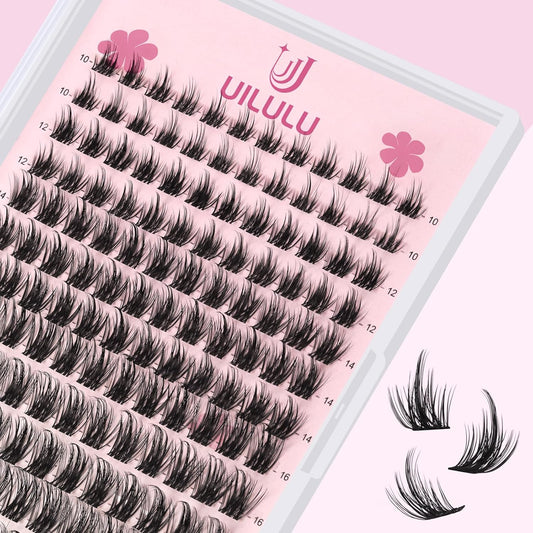 Lash Clusters D Curl Invisible Band Clusters Lashes 0.07D 10-18 MIX 144 Eyelashes Individual Lashes DIY Lash Extensions at Home False Lashes Wide Band Wispy Eye Lash Clusters U06 Lash