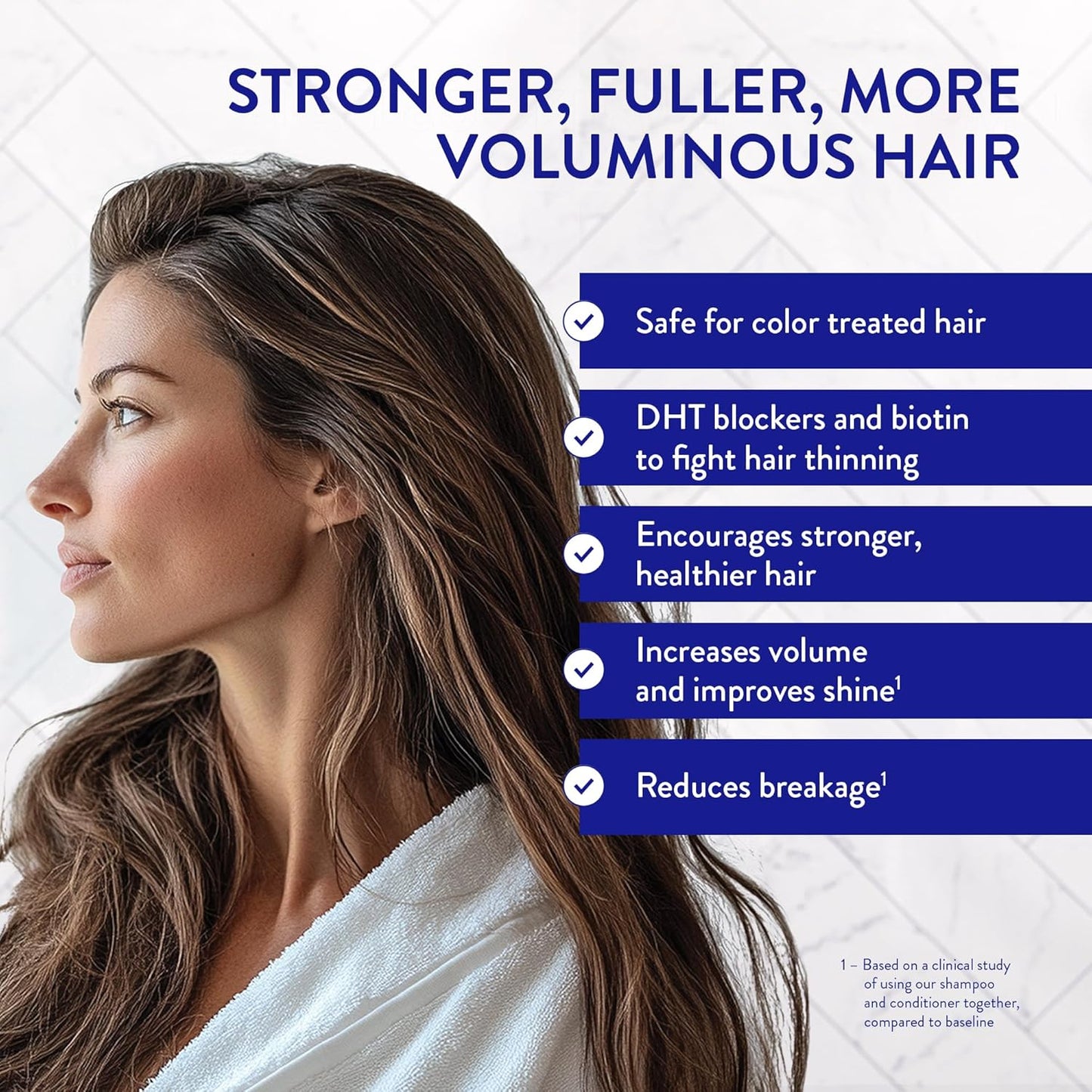 Routine Wellness Anti-Thinning Shampoo for Thinning Hair - Biotin DHT Blocker Women & Men - Color Safe Shampoo for Hair Loss & Healthy Hair - Citrus & Lemon Blossom 14oz