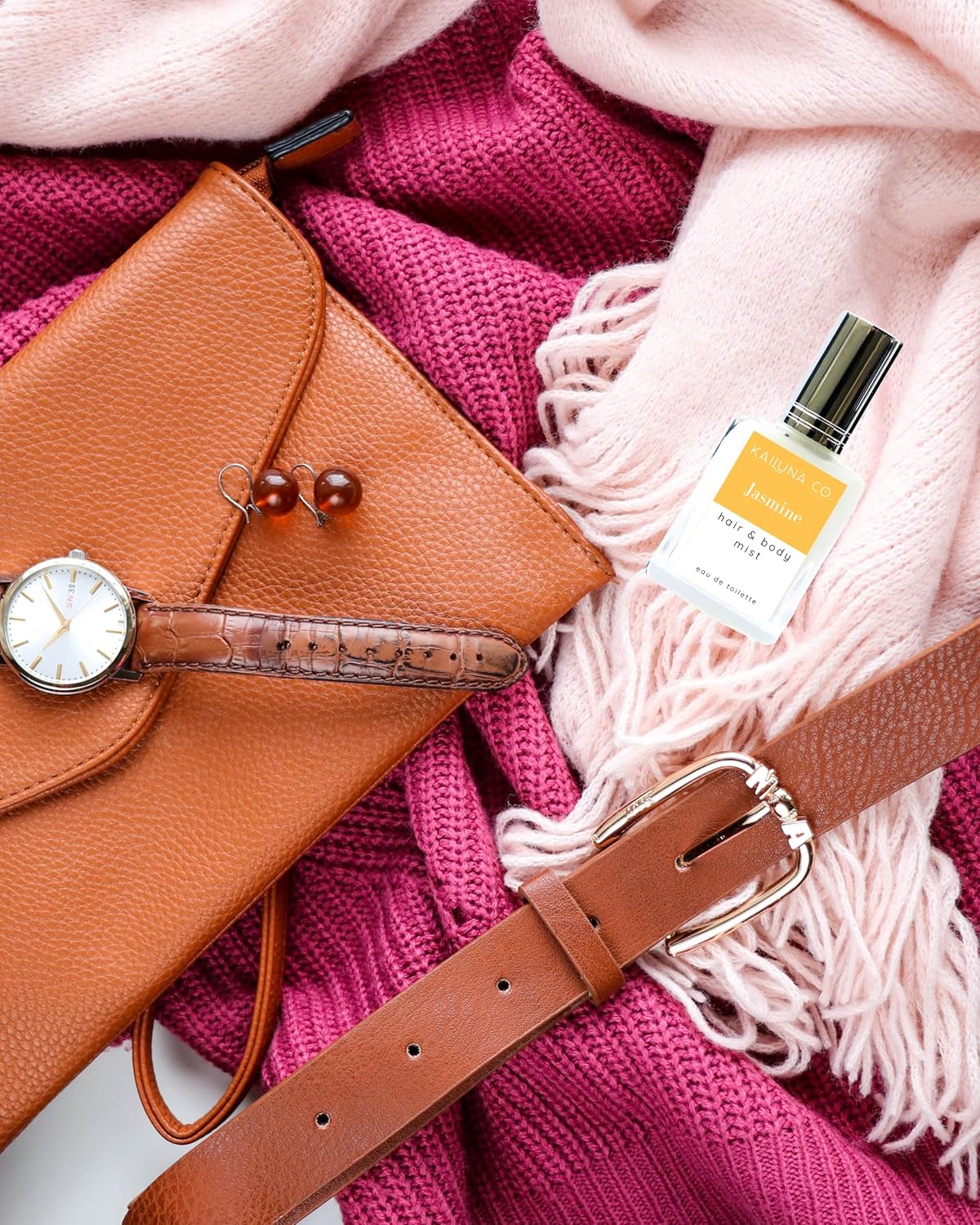 Jasmine Natural Hair & Body Mist Spray, Pure Essential and Fragrance Oils, Alcohol-Free, Handmade in California, 0.5Fl Oz