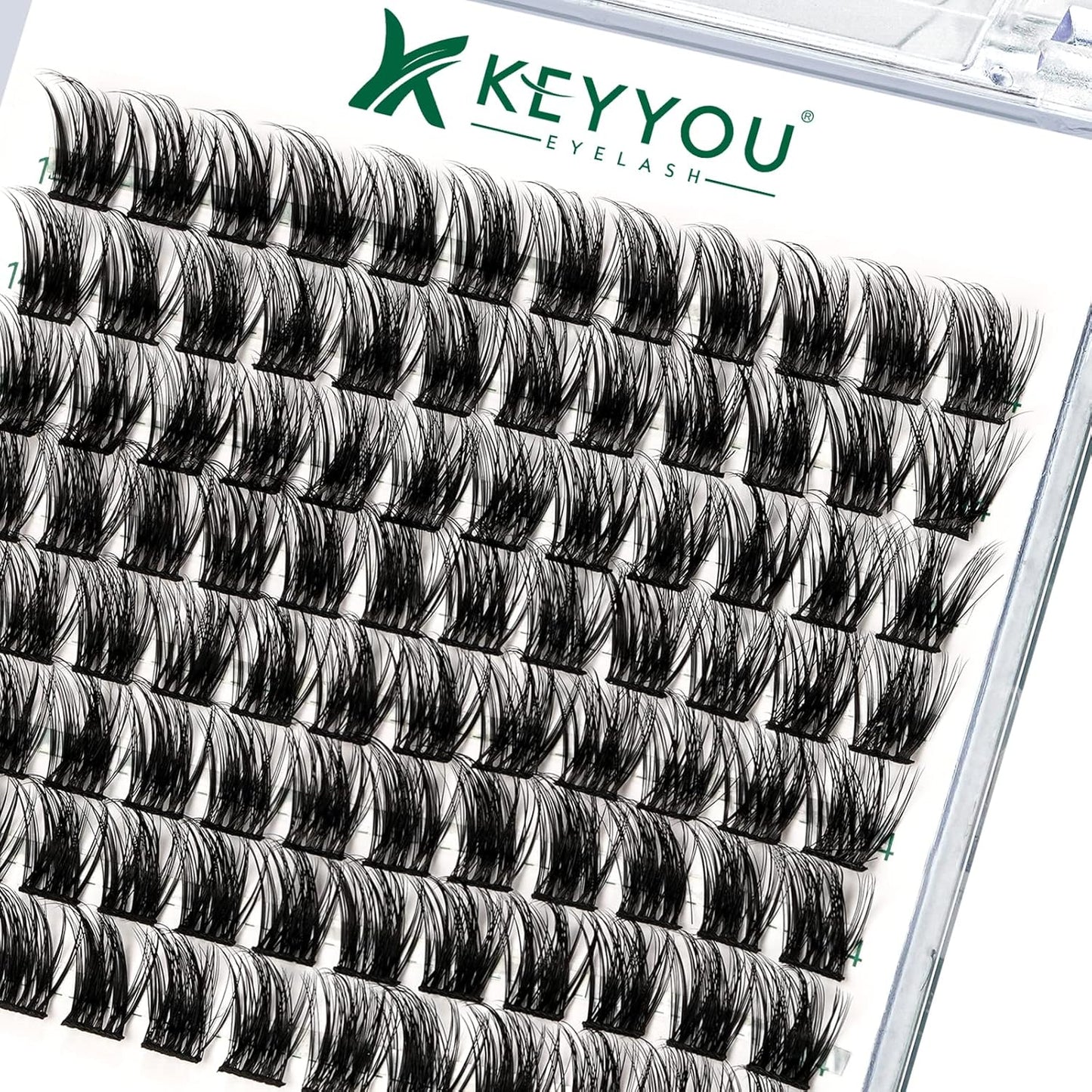 Lash Clusters 96pcs Individual Lashes Y08 D Curl 10mm Cluster Lashes KEYYOU Volume Wispy Lash Extension Soft&Comfortable Easy DIY at Home(Y08 D-10mm)
